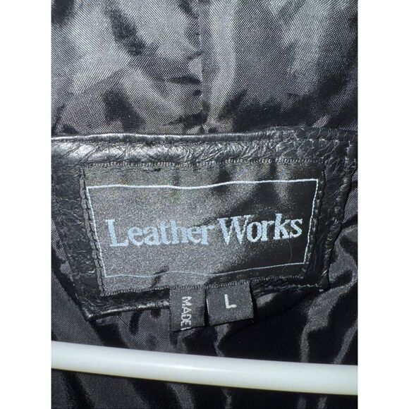 Vintage 90s Leather Works Genuine Leather Patchwork Jacket – Black  Size L - Picture 3 of 4